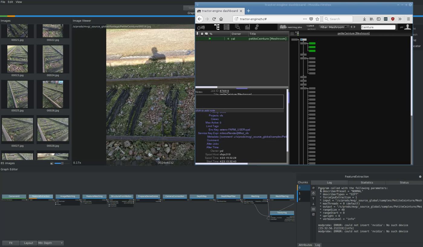 Meshroom submitting a graph to a render farm